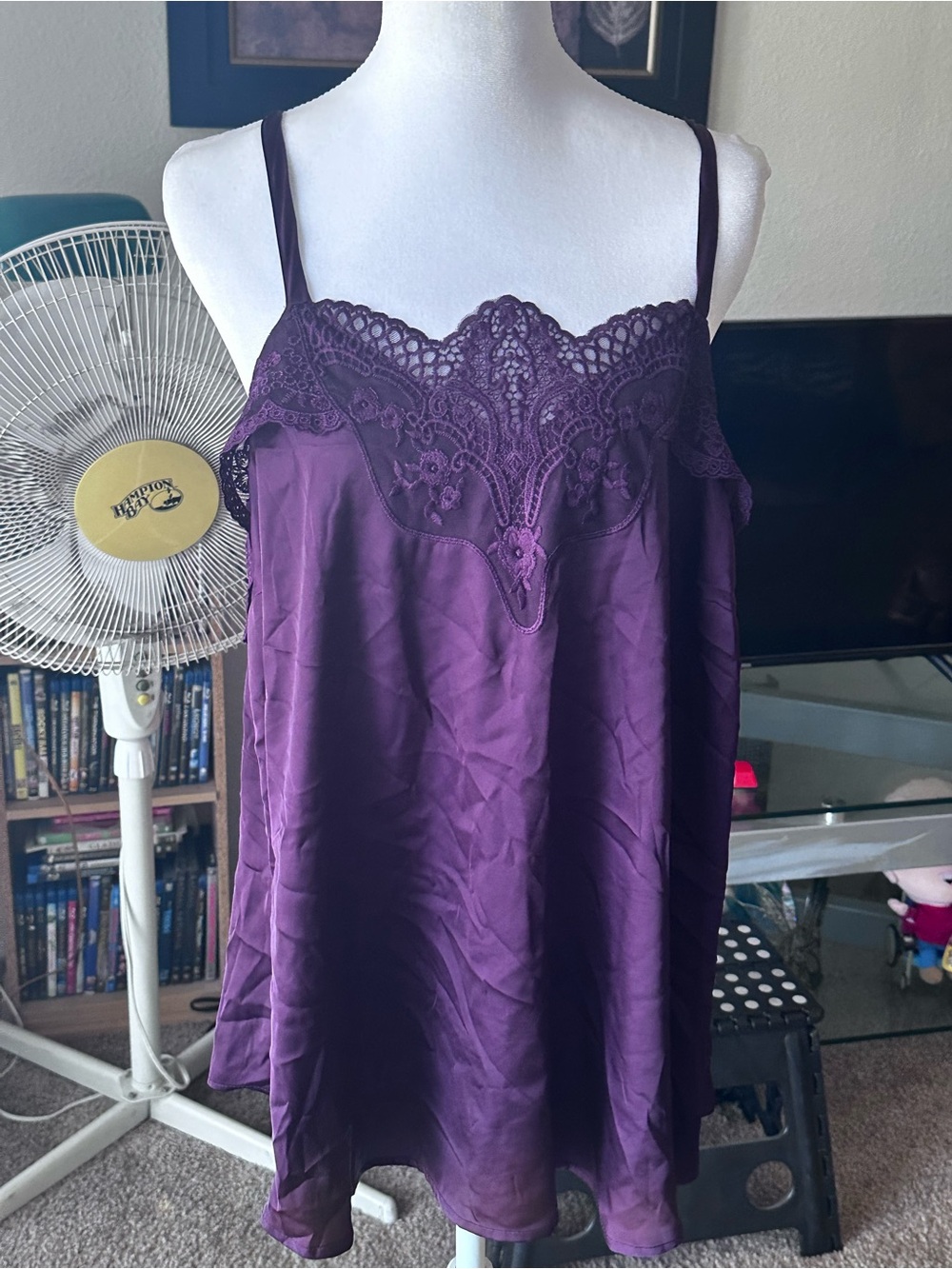 torrid Plum Satin Lace Trim Chemise